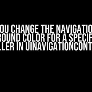 Can You Change the Navigation Bar Background Color for a Specific View Controller in UINavigationController?